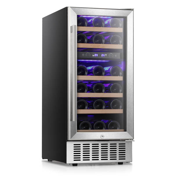 NutriChef 33 Bottle Dual Zone Freestanding Wine Refrigerator Wayfair